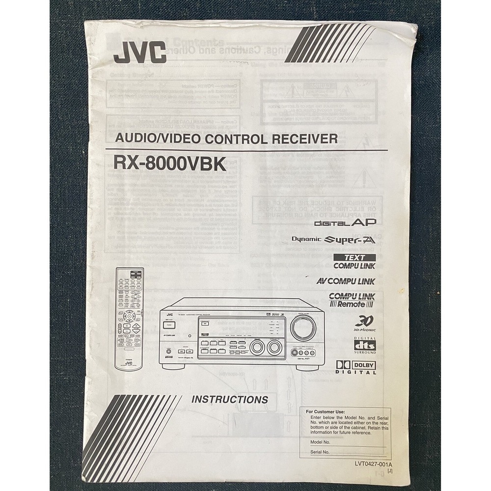 JVC RX-8000 VBK Receiver Service Manual *Original*